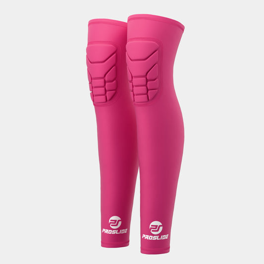 2 Pack - ProSlide Padded Compression Knee Sleeves - Pink