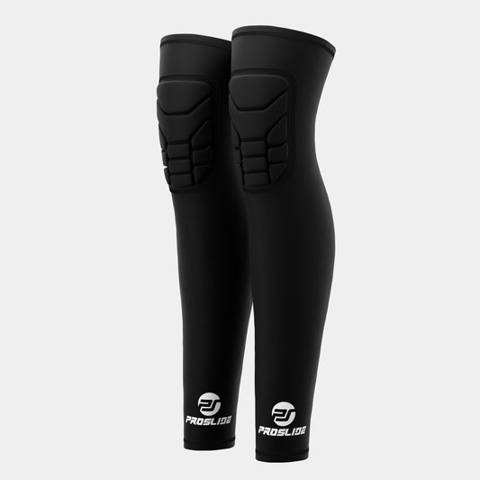 2 Pack - ProSlide Padded Compression Knee Sleeves - Black