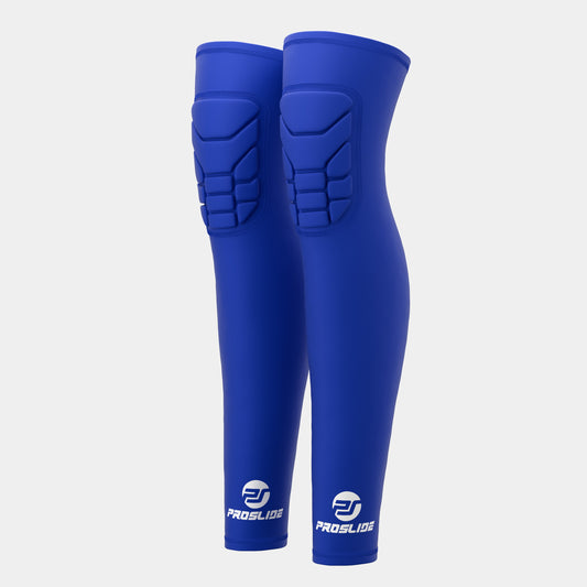 2 Pack - ProSlide Padded Compression Knee Sleeves - Blue