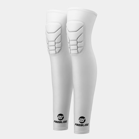 2 Pack - ProSlide Padded Compression Knee Sleeves - White