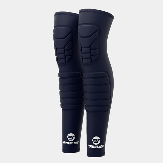 2 Pack - EXTRA Padded Compression Shin and Knee Sleeves - Navy Blue