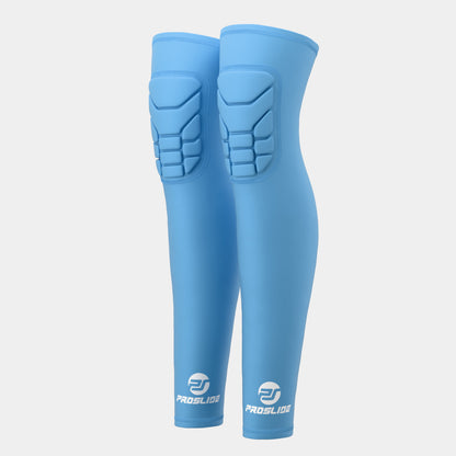 2 Pack - ProSlide Padded Compression Knee Sleeves - Sky Blue