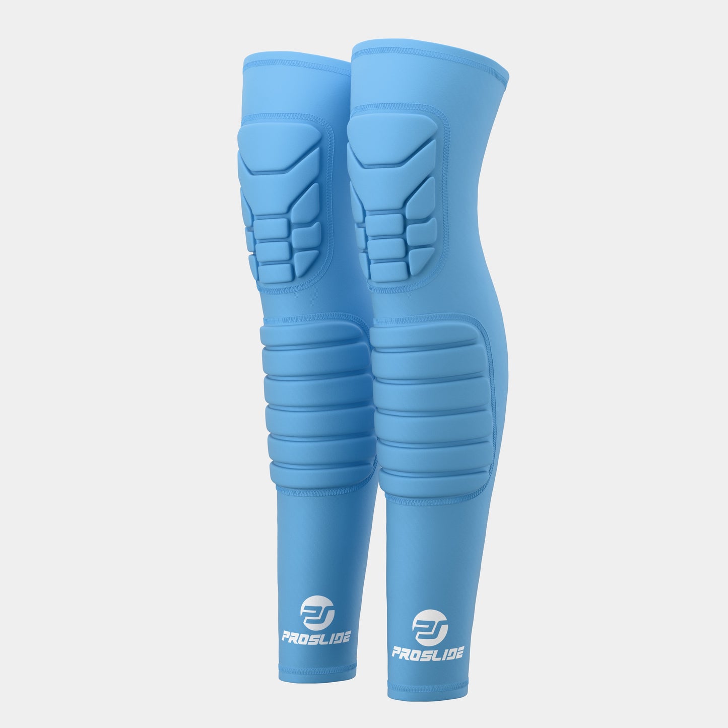 2 Pack - EXTRA Padded Compression Shin and Knee Sleeves - Sky Blue