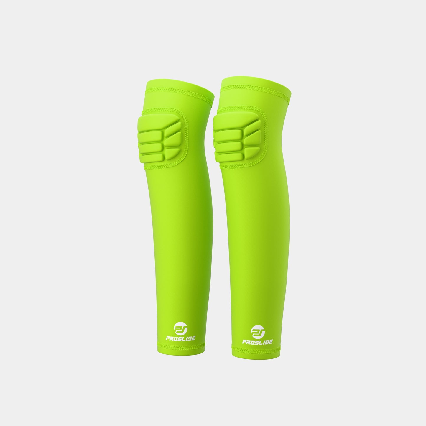 2 Pack - ProSlide Padded Compression Knee Sleeves - Neon Green