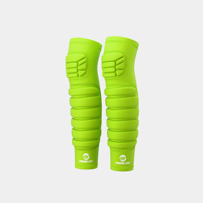 2 Pack - EXTRA Padded Compression Shin and Knee Sleeves - Neon Green