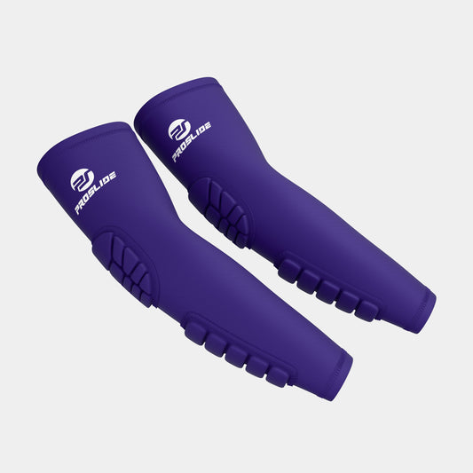 2 Pack - ProSlide Padded Compression Arm Sleeves - Purple