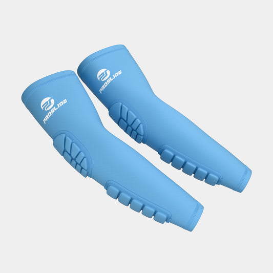 2 Pack - ProSlide Padded Compression Arm Sleeves - Sky Blue
